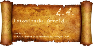 Latosinszky Arnold névjegykártya